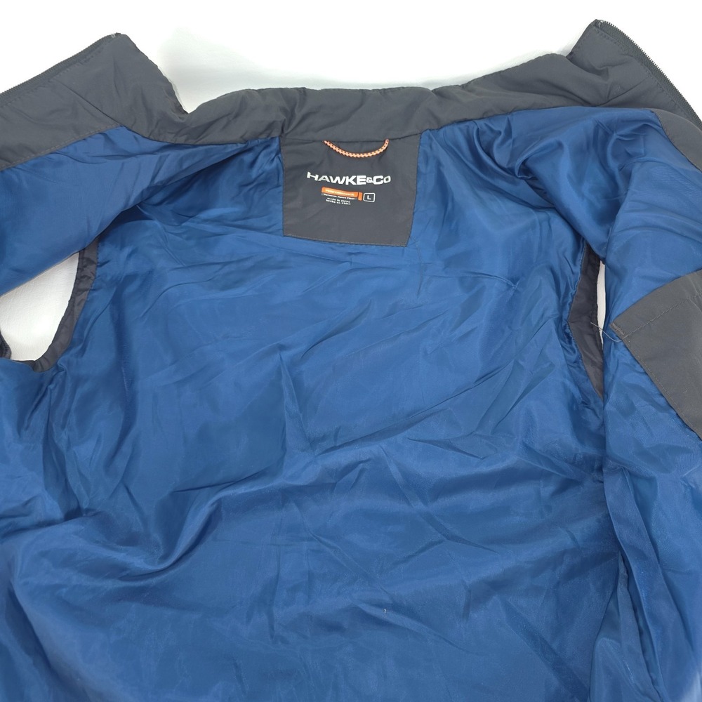 Hawke & Co Quilted Puffer Vest Men's Large Gray Performance Full Zip Cozy Preppy - Picture 4 of 16